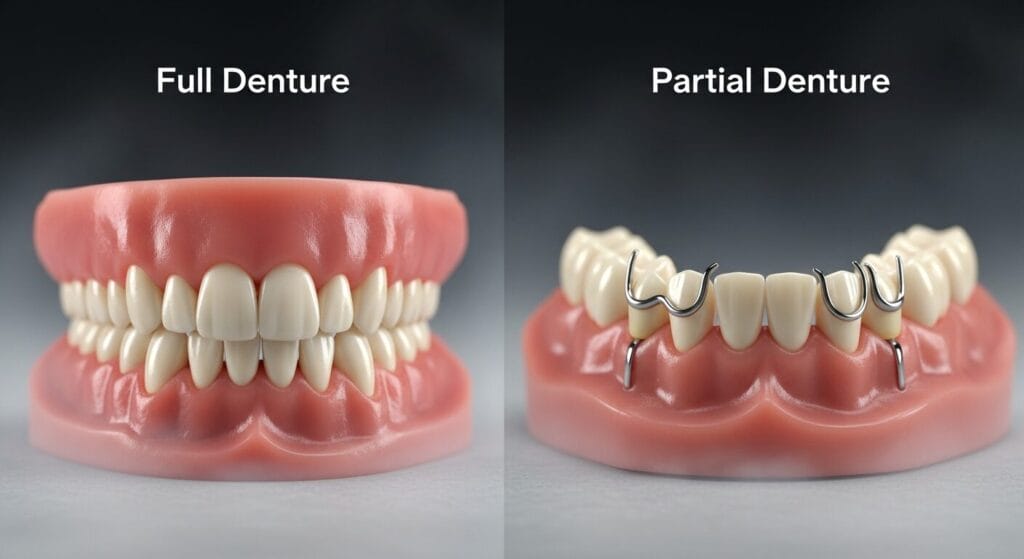 full dentures vs partical dentures