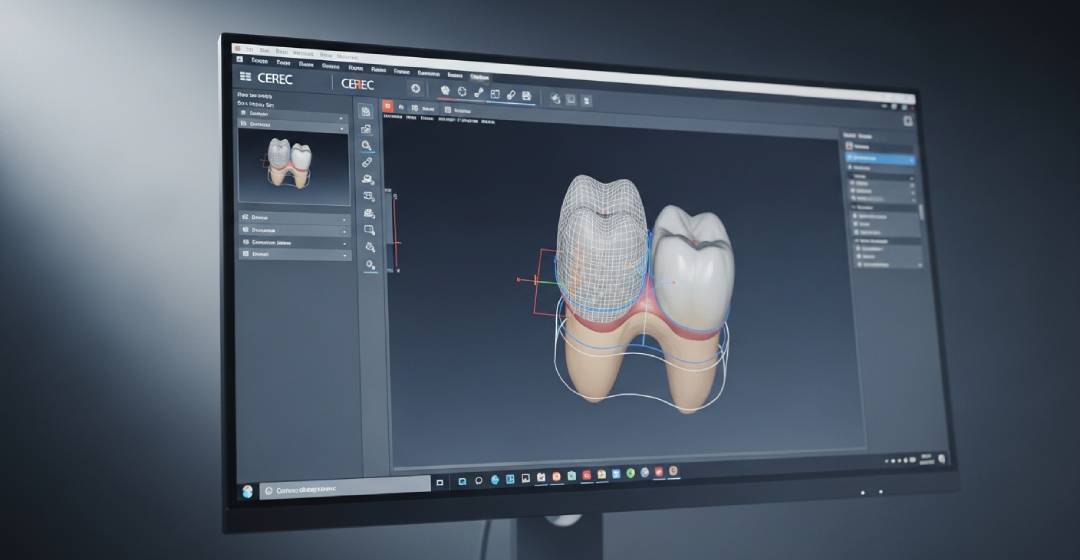 CEREC CAD design of a same day dental crown at Promenade Dental Care in Murrieta