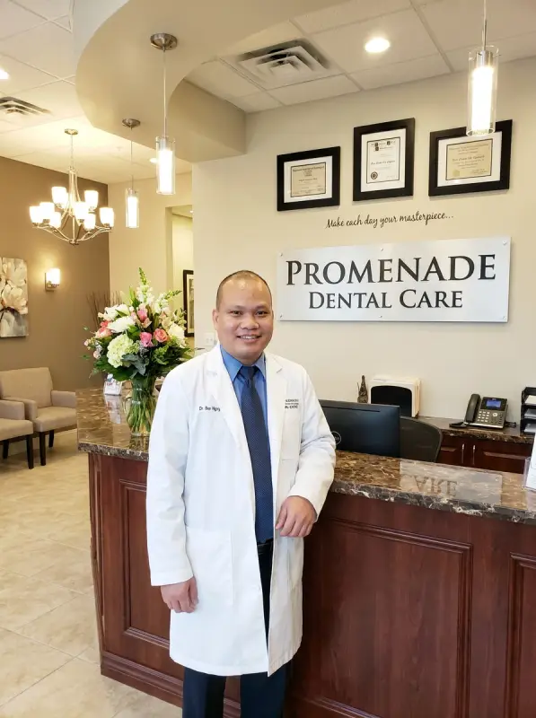 Dr. Bao Nguyen DDS, owner and lead dentist at Promenade Dental Care in Murrieta CA, UCLA School of Dentistry graduate and U.S. Navy veteran