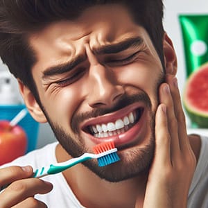 brushing teeth hard
