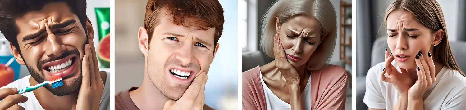 Woman with sensitive teeth reacting to cold water at Murrieta dentist Promenade Dental Care