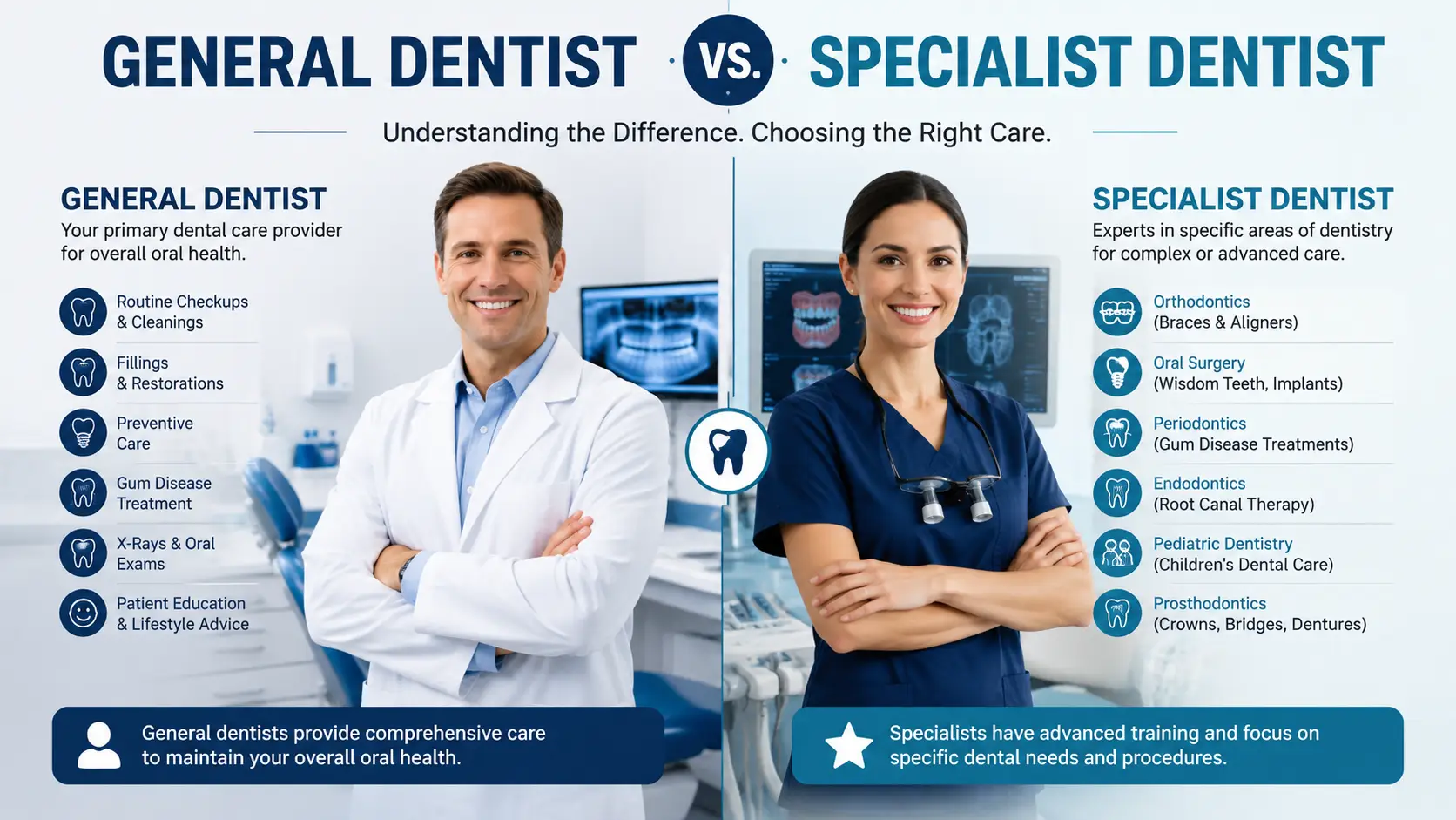 general dentist vs a specialist