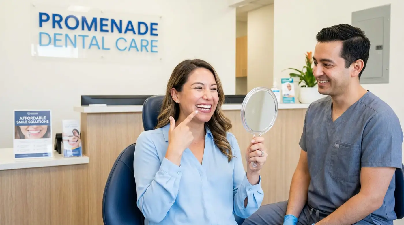 Patient smiling after affordable smile improvement at a Murrieta dentist