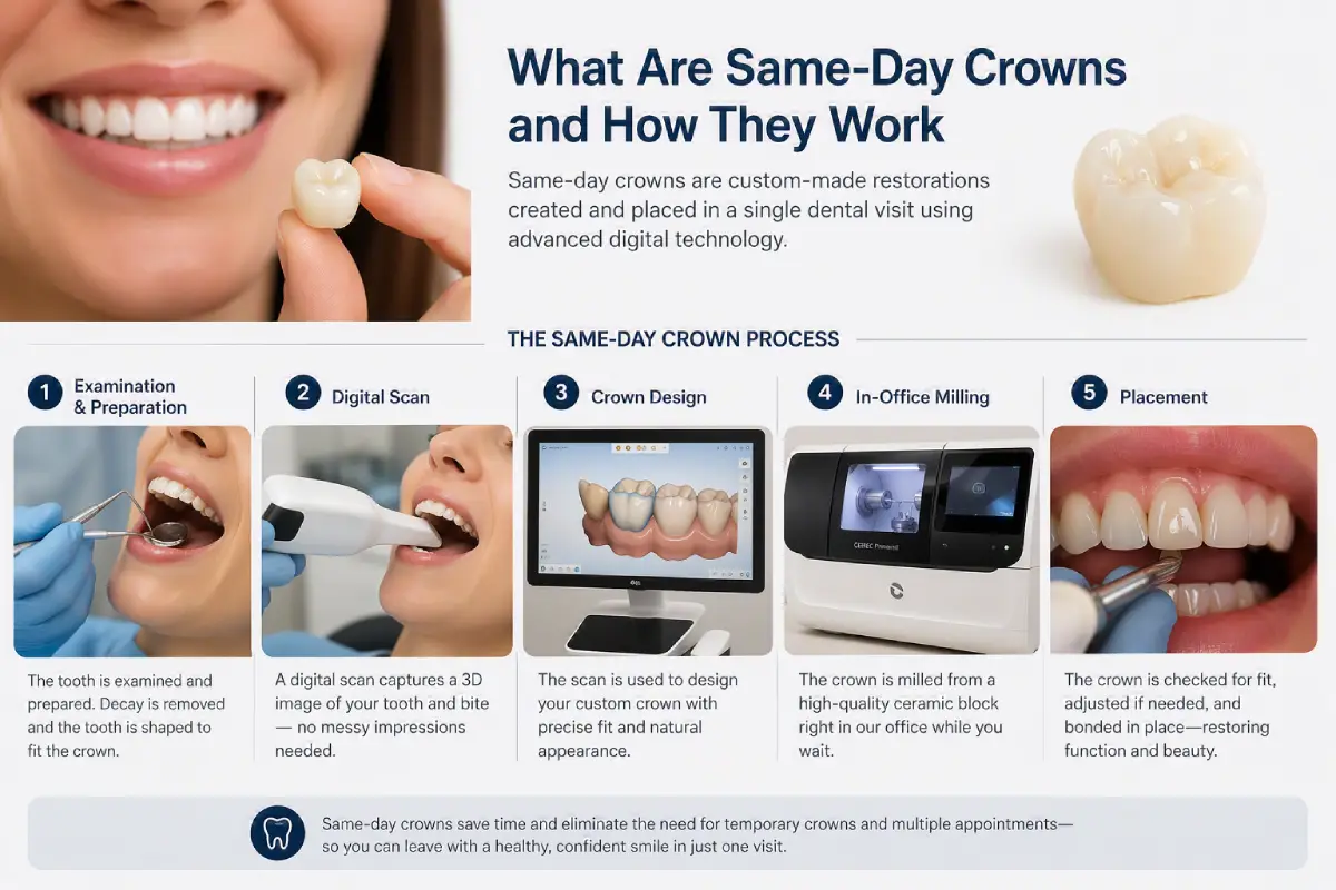 What are same-day crowns and how they work