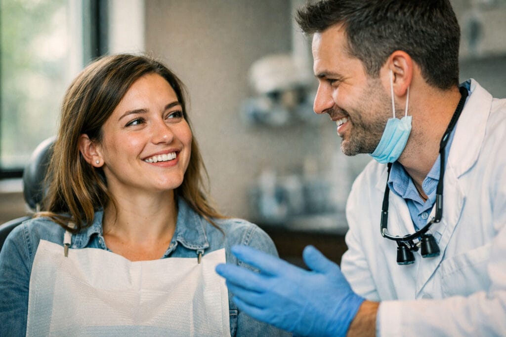 doctor discussing dental procedure