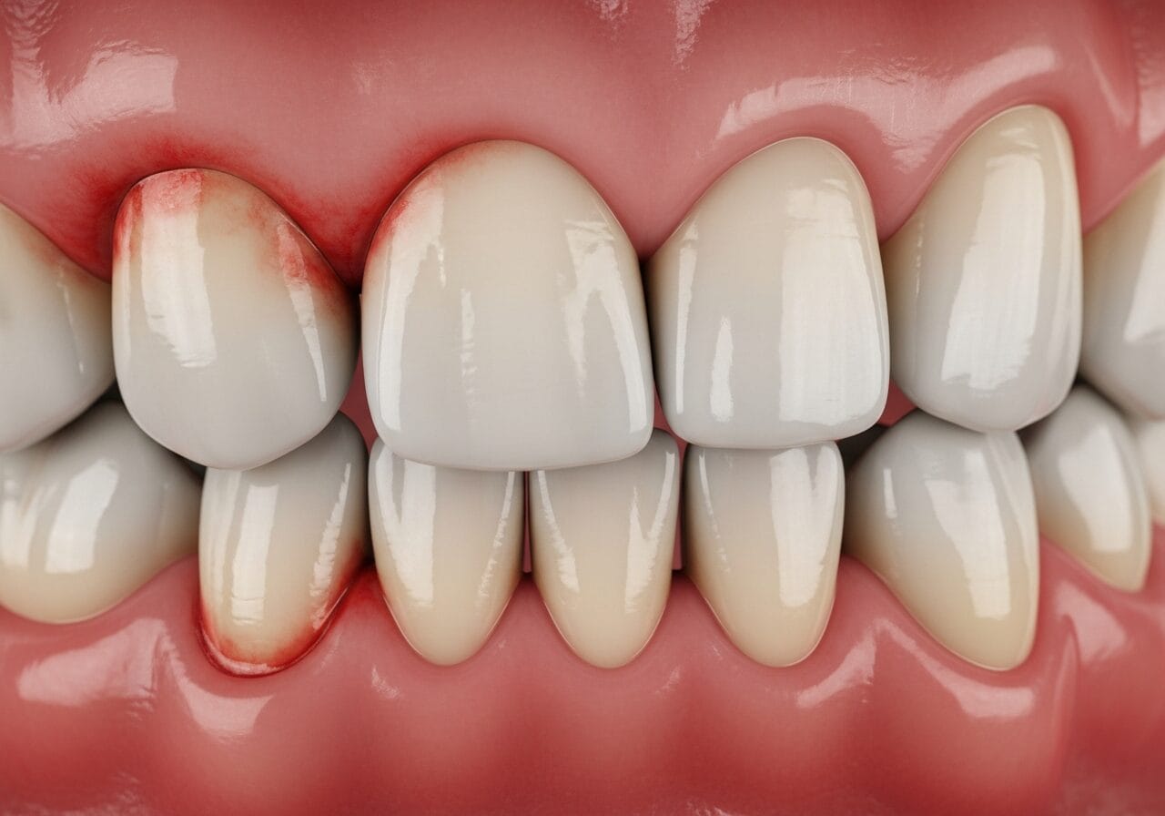 Comparison of healthy gums versus gums with gingivitis