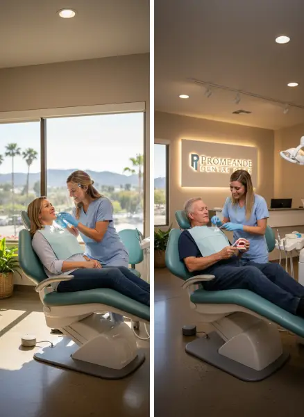 Comfortable dental chair and patient care at Promenade Dental Care in Murrieta