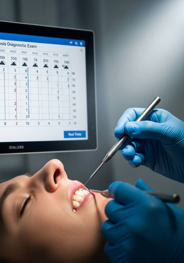 Halitosis treatment Murrieta — periodontal charting during a bad breath diagnostic exam at Promenade Dental Care