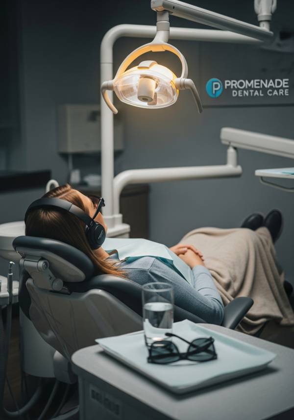 Dr. Bao Nguyen explaining X-ray findings to an anxious patient at Promenade Dental Care Murrieta