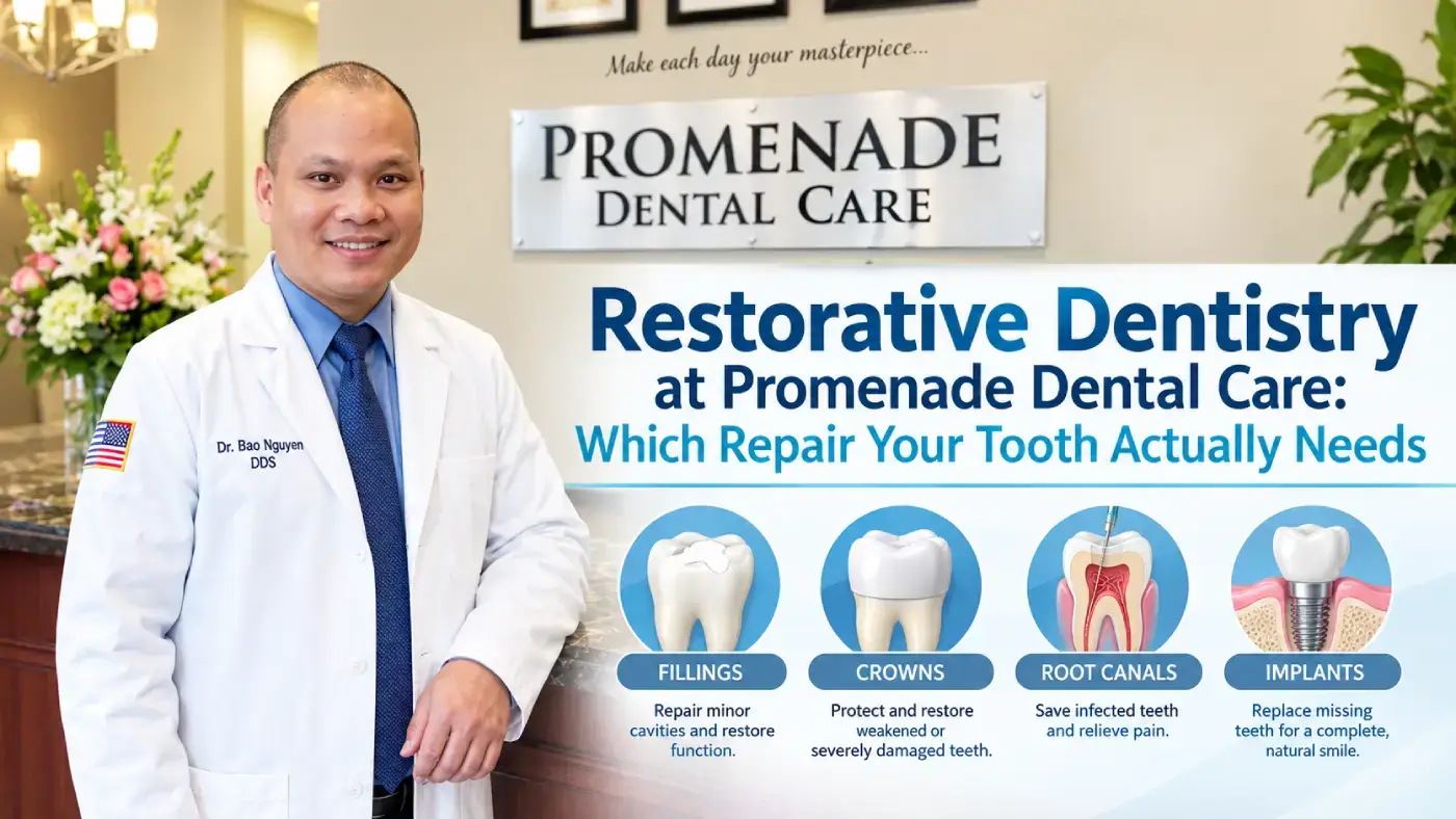 Restorative dentistry in Murrieta, CA: same-day ceramic crown being designed at Promenade Dental Care