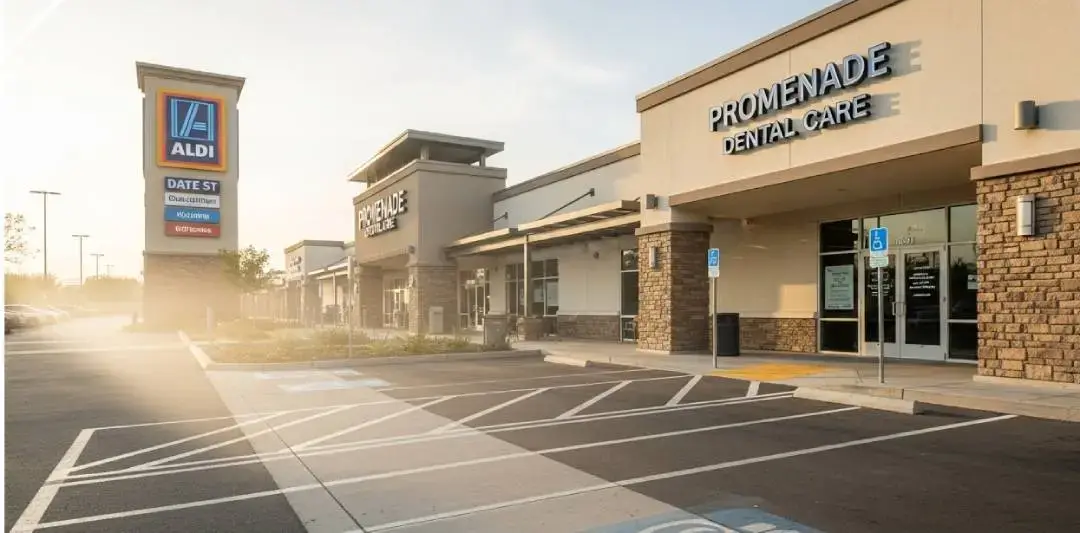 Emergency dentist Murrieta: Promenade Dental Care office exterior at 26957 Date St, Suite B4